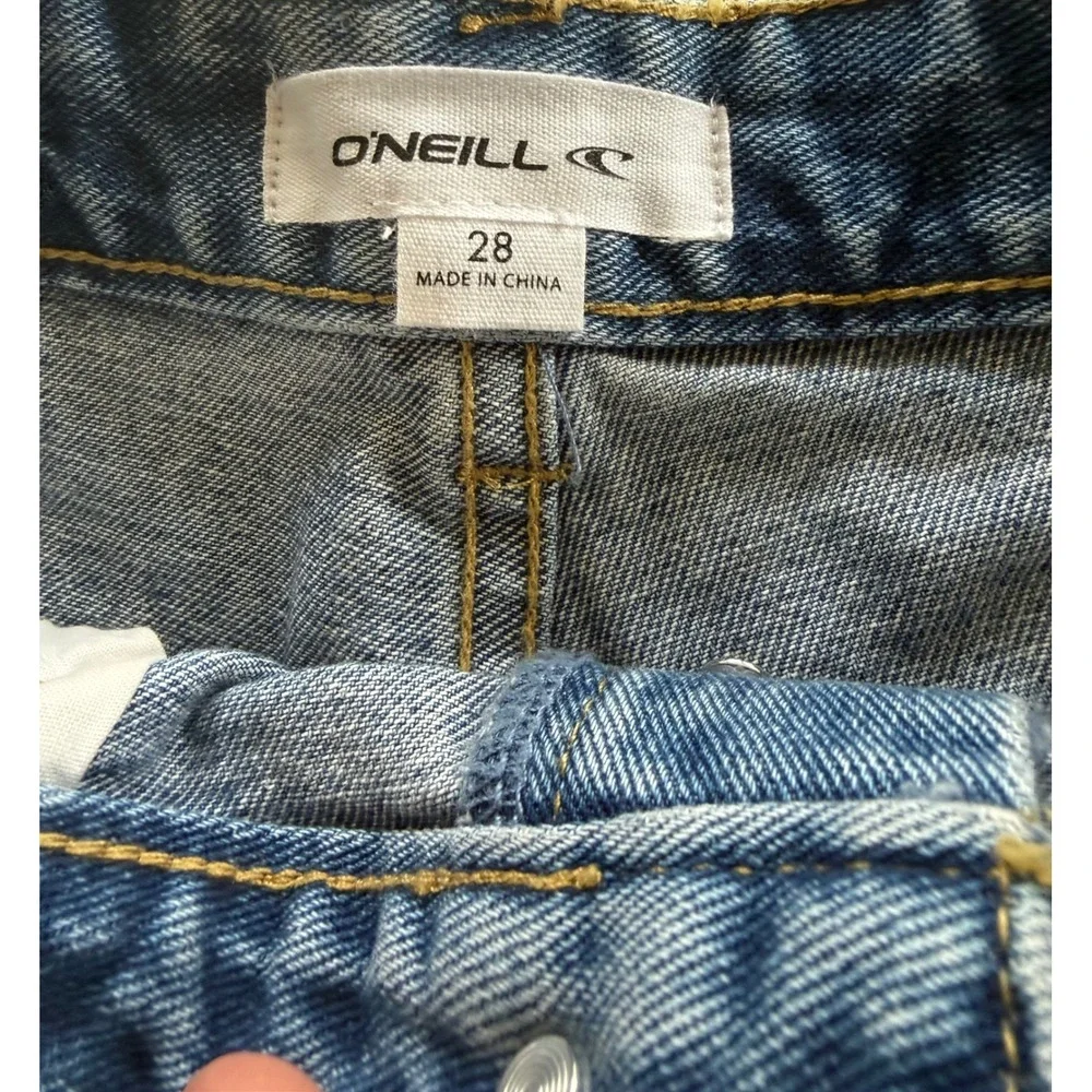 O'Neill Lanisa High Waist Denim Cutoff Shorts size 28 blue Beach Summer
